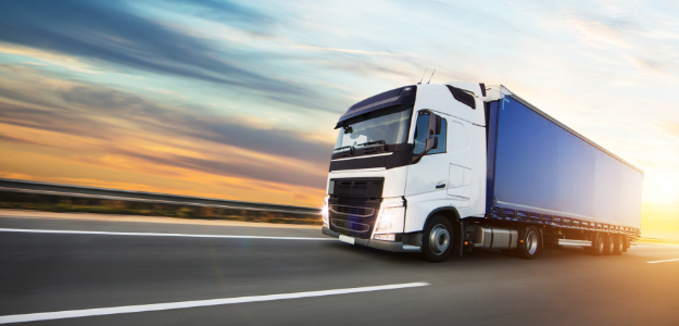 Cargo lorry on the road